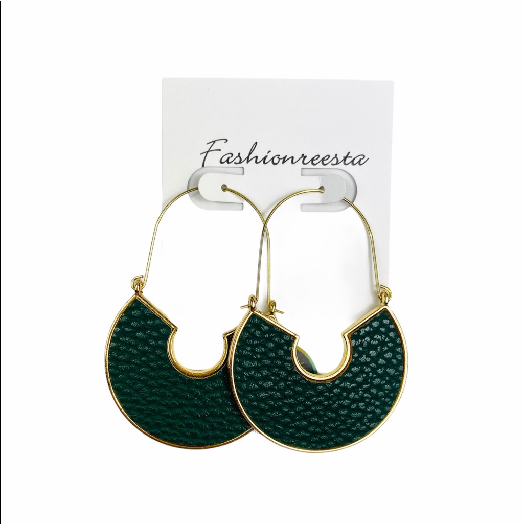 Wire Drop “Nette” Green Earrings